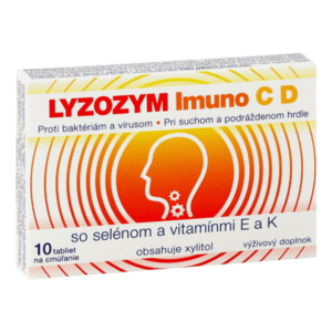 LYZOZYM Imuno C, D so selénom a vitamínmi E a K 10 tabliet na cmúľanie vyobraziť