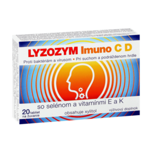 LYZOZYM Imuno C, D so selénom a vitamínmi E a K 20 žuvacích tabliet vyobraziť