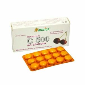 NATURICA Vitamín C 500 mg so zinkom 30 cmúľacích tabliet vyobraziť