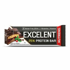 NUTREND Excelent protein bar proteínová tyčinka, čokoláda+nugát s brusnicami 85 g vyobraziť