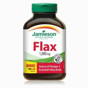 JAMIESON Flax omega-3 1000 mg ľanový olej 180 + 20 kapsúl ZADARMO vyobraziť