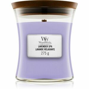 Woodwick Lavender Spa vonná sviečka s dreveným knotom 275 g vyobraziť