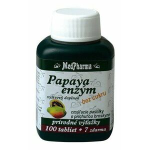 Medpharma Papaya enzým cmúľacie tablety 107 tbl s príchuťou broskyne vyobraziť