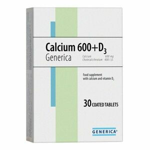 Generica Calcium 600+D3 30 tabliet vyobraziť