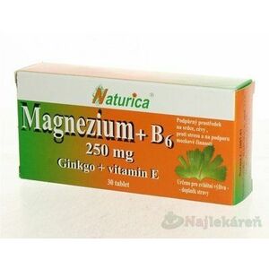 Naturica MAGNEZIUM 250 mg B6 Ginkgo vitamín E 30 tabliet vyobraziť