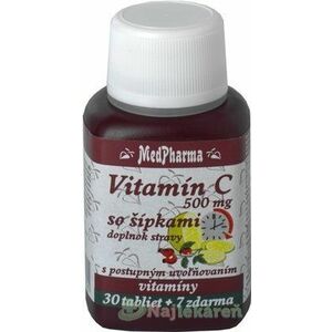 MedPharma Vitamín C 500 mg so šípkami 37 tablet vyobraziť