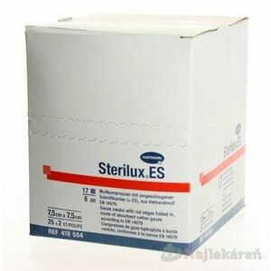 STERILUX ES kompres sterilný, so založenými okrajmi (7, 5cmx7, 5cm) 25x2 (50ks) vyobraziť