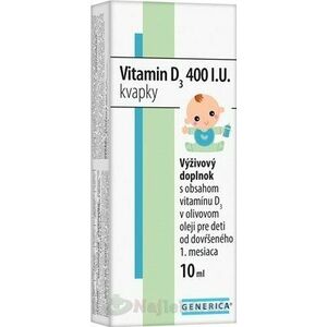 GENERICA Vitamin D3 400 I.U. kvapky, 10 ml vyobraziť