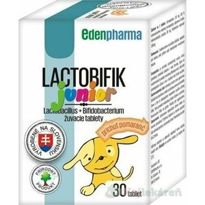 EdenPharma LACTOBIFIK junior žuvacie tablety príchuť pomaranč 30 ks vyobraziť