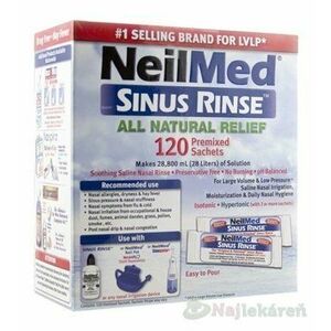 NeilMed SINUS RINSE Natural vrecúška (morská soľ), na hygienu nosa, 120 ks, Akcia vyobraziť