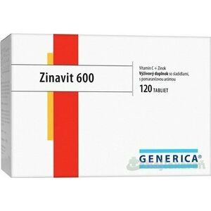 Generica Zinavit 600 s pomarančovou arómou tbl Vitamín c + zinok 120 ks vyobraziť