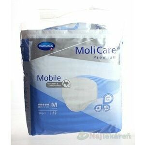 MoliCare Premium Mobile 6 kvapiek M modré, plienkové nohavičky naťahovacie, 14ks vyobraziť