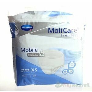 MoliCare Premium Mobile 6 kvapiek XS modré, plienkové nohavičky naťahovacie, 14ks vyobraziť