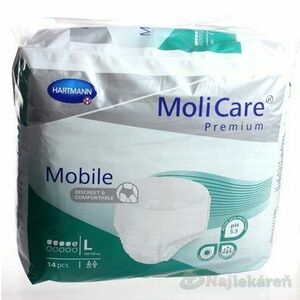 MoliCare Premium Mobile 5 kvapiek L zelené, plienkové nohavičky naťahovacie, 14ks vyobraziť
