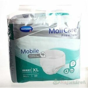 MoliCare Premium Mobile 5 kvapiek XL zelené, plienkové nohavičky naťahovacie, 14ks vyobraziť