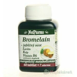 MedPharma Bromelaín 300 mg + jablčný ocot + Lecitín - 67 tbl. vyobraziť