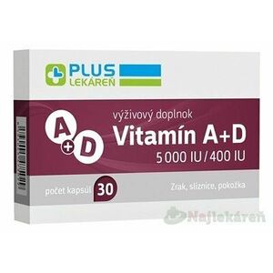 PLUS LEKÁREŇ Vitamín A+D 5000 IU/400 IU 30ks - Plus Lékareň VITAMIN A+D 5000 IU/400 IU 30KS CPS 30 KS vyobraziť