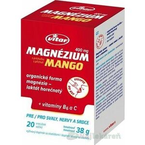 Vitar Magnézium 400 mg + vitamíny B6 a C vrecúška s príchuťou manga 20 ks vyobraziť