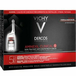 Vichy Dercos Aminexil Clinical 5 cielená starostlivosť proti vypadávaniu vlasov pre mužov Multi-Target Anti-Hair Loss Treating Care 21 x 6 ml, Doprava zadarmo vyobraziť
