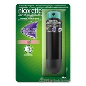 Nicorette Spray 1 mg/dávka s prích. lesného ovocia, 13, 2 ml - Nicorette Spray 1mg/dávka aer.ora.1 x 13, 2 ml/150dávok vyobraziť