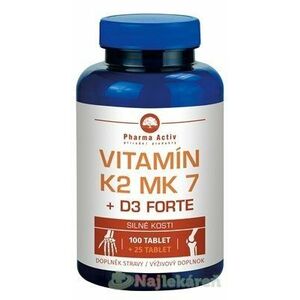 Pharma Activ Vitamín K2 MK 7 + D3 FORTE, 125 ks vyobraziť