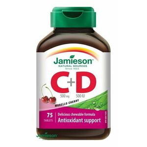 Jamieson Vitamíny C a D3 500 mg/ 500 IU 75 tablety na cmúľanie vyobraziť