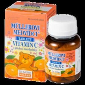 Müllerove medvedíky Vitamín C tablety s príchuťou mandarínky 45 ks vyobraziť