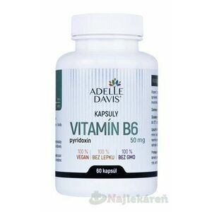 Adelle Davis VITAMÍN B6, pyridoxín 50 mg 60 kapsúl vyobraziť