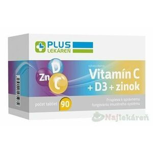 PLUS LEKÁREŇ Vitamín C + D3 + Zinok 90 tabliet vyobraziť