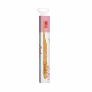 Bambusová kefka na zuby s ružovými štetinami pre dospelých NORDICS vyobraziť