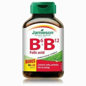 JAMIESON Vitamíny B6 + B12 a kyselina listová 110 tabliet vyobraziť