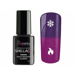 Ráj nehtů UV gel lak Shellac Me Thermo 12ml - Violet-Magenta Glimmer vyobraziť