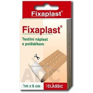 FIXAplast CLASSIC náplasť textilná a vankúšikom 1m x 6cm, 1x1 ks vyobraziť
