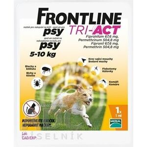 FRONTLINE TRI-ACT Spot-On pre psy S sol (na kožu, psy 5-10 kg) 1x1 ml vyobraziť