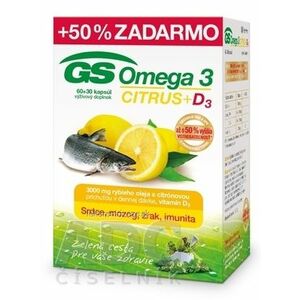 GS Omega 3 CITRUS + D3 cps 60+30 (50% zadarmo) (90 ks) vyobraziť