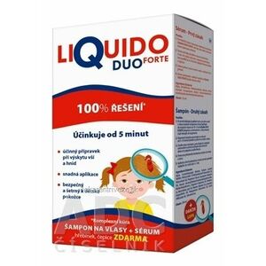 LiQuido DUO Forte šampón proti všiam 200 ml + sérum 125 ml + (hrebienok + čapica) zadarmo 1x1 set vyobraziť