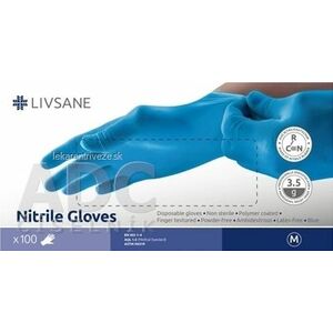 LIVSANE Nitrilové rukavice veľ.M nesterilné, modré 1x100 ks vyobraziť