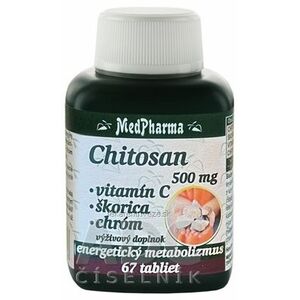 MedPharma CHITOSAN 500 mg+vitamín C, škorica, chróm tbl 1x67 ks vyobraziť