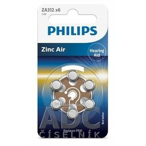 PHILIPS Zinc Air ZA312 batérie do načúvacích prístrojov 1, 4V hnedá, 1x6 ks vyobraziť