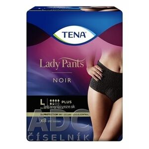 TENA Lady Pants Plus Noir L čierne dámske naťahovacie inkontinenčné nohavičky 1x8 ks vyobraziť