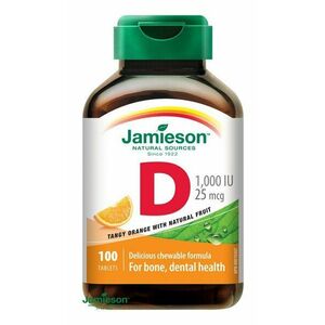 Jamieson Vitamín D3 1000 IU na cmúľanie s príchuťou pomaranča 100 tabliet vyobraziť