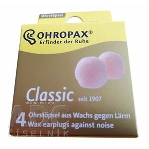 OHROPAX CLASSIC Ušné vložky voskové, jednorazové, v krabičke 1x4 ks vyobraziť