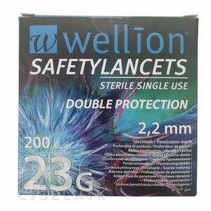 Wellion SAFETYLANCETS 23G - Lanceta bezpečnostná priemer 2, 2 mm, sterilná, jednorazová 1x200 ks vyobraziť