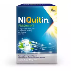 NiQuitin Freshmint 4 mg liečivé žuvačky gum.med.100 x 4 mg vyobraziť