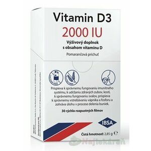 IBSA Vitamin D3 2000 IU s pomarančovou príchuťou, 30 ks vyobraziť