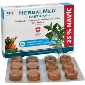 HERBALMED Pastilky Eukalyptus, mäta, vitamín C 24 + 6 pastiliek vyobraziť