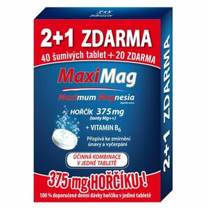 MAXIMAG Horčík 375 mg + vitamín B6 60 šumivých tabliet vyobraziť