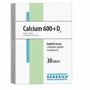 GENERICA Calcium 600 + vitamín D3 30 tabliet vyobraziť
