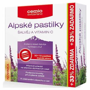 CEMIO Alpské pastilky šalvia a vitamín C 30+10 pastiliek vyobraziť