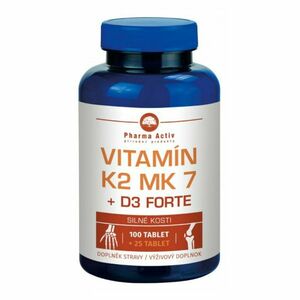 PHARMA ACTIV Vitamín K2 MK7 + D3 FORTE 1000 I.U. 125 tabliet vyobraziť